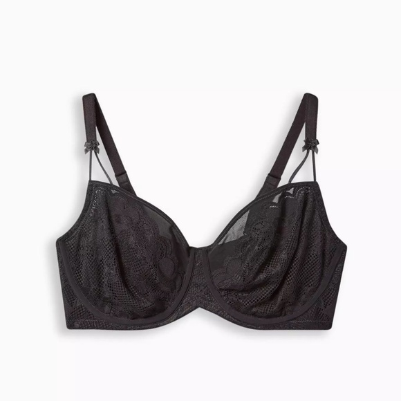 Torrid Balconette Unlined Tattoo Lace Straight Back Bra 46DD - Picture 4 of 11